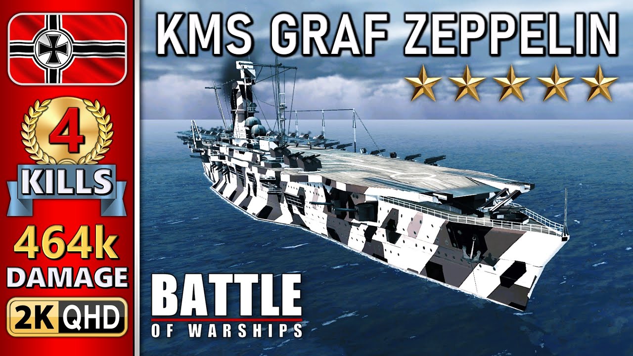 BATTLE OF WARSHIPS ⚓ GRAF ZEPPELIN : 4 KILLS - 464k DAMAGE 💥