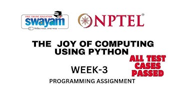 NPTEL The Joy of Computing using Python Week 3: Programming Assignments #NPTEL #TheJoyOfComputing