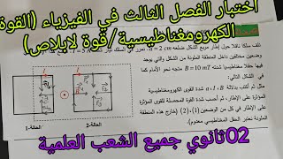 مقترح للإختبار الفصل الثالث في الفيزياء حول القوة الكهرومغناطيسية (قوة لابلاص)للثانية ثانوي علمي
