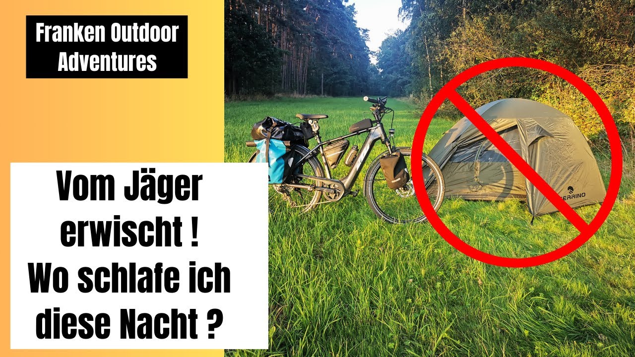Bikepacking mit eBike Overnighter mit Zelt im Wald geht schief Akku
