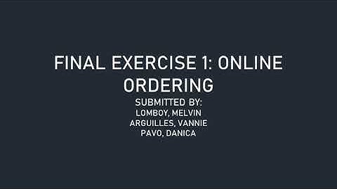 APPLICATIONS DEVELOPMENT AND EMERGING TECHNOLOGIES (FINAL EXERCISE 1)