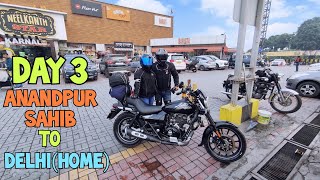 Day 3 Anandpur Sahib (Punjab) To Delhi | 330km Ride Experience With Pillion | Bajaj Avenger 160....