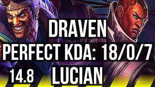 DRAVEN & Nautilus vs LUCIAN & Nami (ADC) | 18/0/7, 80% winrate, Legendary | EUW Master | 14.8