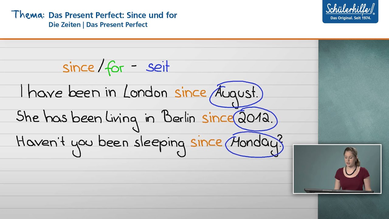 Since For Die Zeiten Englisch Schulerhilfe Lernvideo