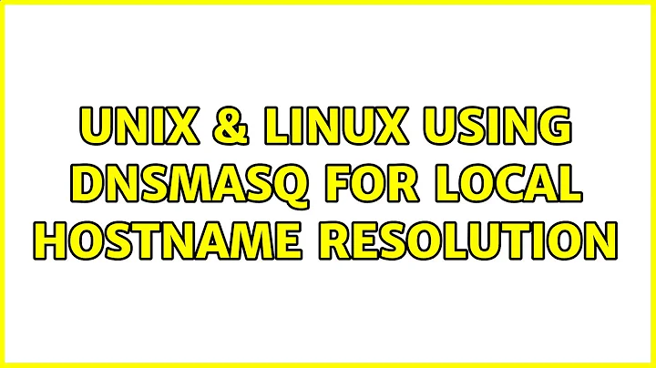 Unix & Linux: Using DNSMasq for Local Hostname Resolution (2 Solutions!!)