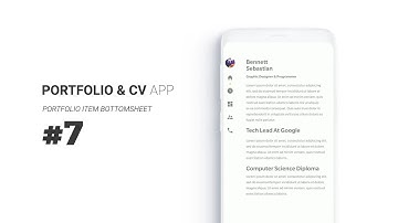 Android CV & Portfolio Minimal App part7: Portfolio BottomSheet fragment | Android Studio Tutorial
