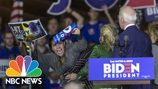 See Vegan Protesters Rush Stage During Joe Biden's Speech | NBC News