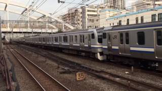 相鉄線 平沼橋駅 E231系 15両 E217系 15両 通過