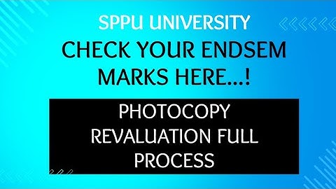 Check Endsem Marks SPPU Photocopy Revaluation Started #sppu #marks #photocopy #revaluation