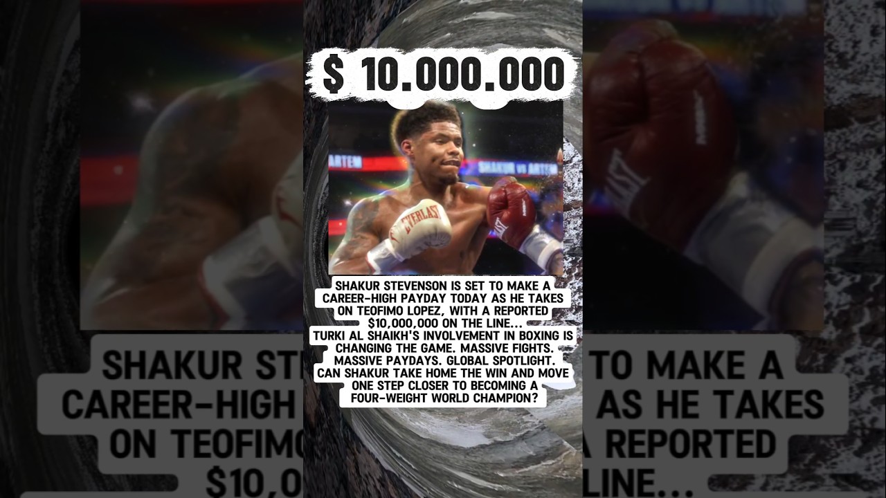 💲Shakur Stevenson is set to make a career-high payday today as he takes on Teofimo Lopez 