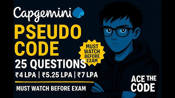 Capgemini Pseudo Code 2026 | 25 Real Exam Questions | Must Watch Before Exam | 4, 5.25 & 7 LPA