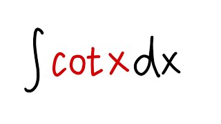 integral of cot(x), calculus 1 tutorial, basic u-substitution problem