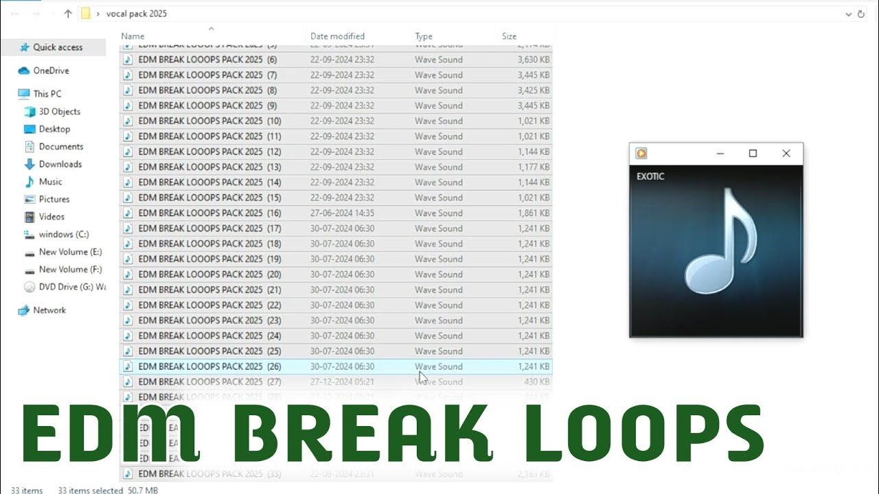 EDM BREAK LOOPS PACK FREE DOWNLOAD 2025 !! NEW EDM PACK 2025 !! Deepak Regar badi