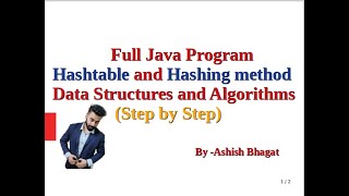 Data Structure and Algorithms: Program of Hashtable with Hashing method in Java Programming #13