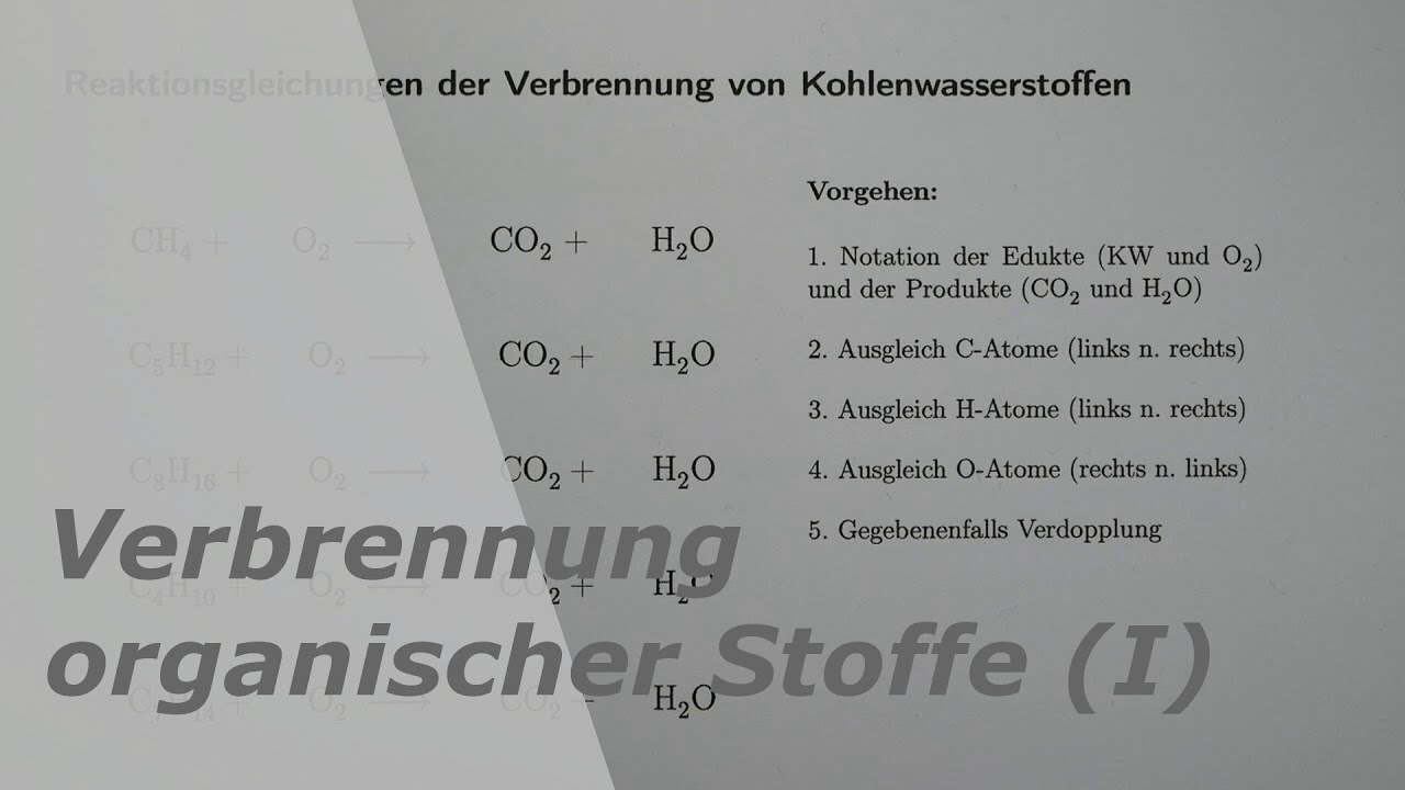 Kohlenwasserstoff In Benzin Und Erdöl 5 Buchstaben Reaktionsgleichungen der Verbrennung von Kohlenwasserstoffen - YouTube