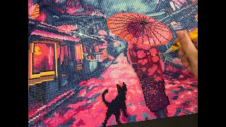 DIAMOND PAINTING FROM START TO FINISH - Sakura Festival @iamAnnieBananie
