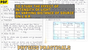 🟠To study the effect of intensity of light by varying distance of source on L.D.R. - CBSE Practicals