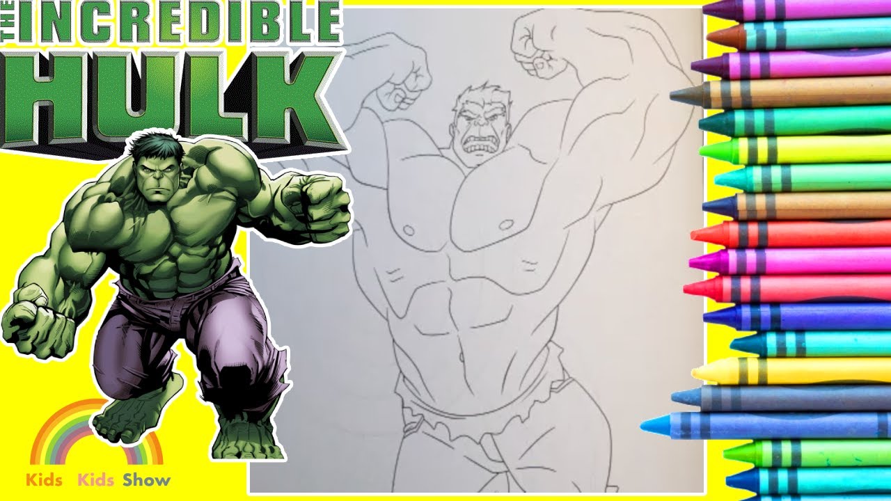 COLORING MARVELS THE INCREDIBLE HULK with Crayola crayons, Mega