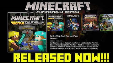 Minecraft Playstation 4 BATTLE MODE Season Pass + PACK 1 OUT NOW!!!