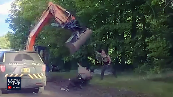 Man Swings Excavator Bucket Toward Vermont State T...