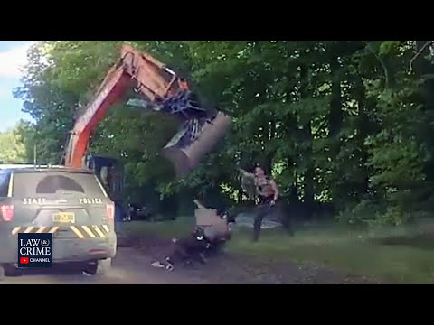 Man Swings Excavator Bucket Toward Vermont State Troopers to Allegedly Stop Son's Arrest