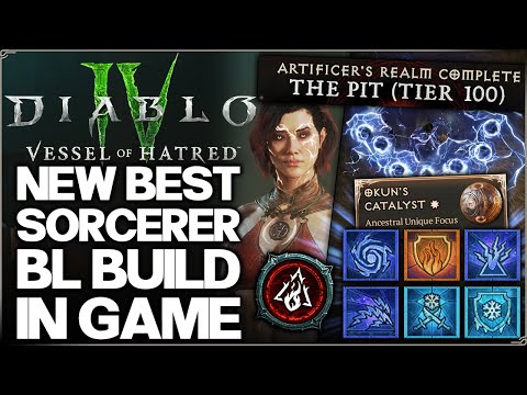 Diablo 4 - New Best BILLION DAMAGE Sorcerer Build Found - S7 OP Ball Lightning Unique Combo - Guide!