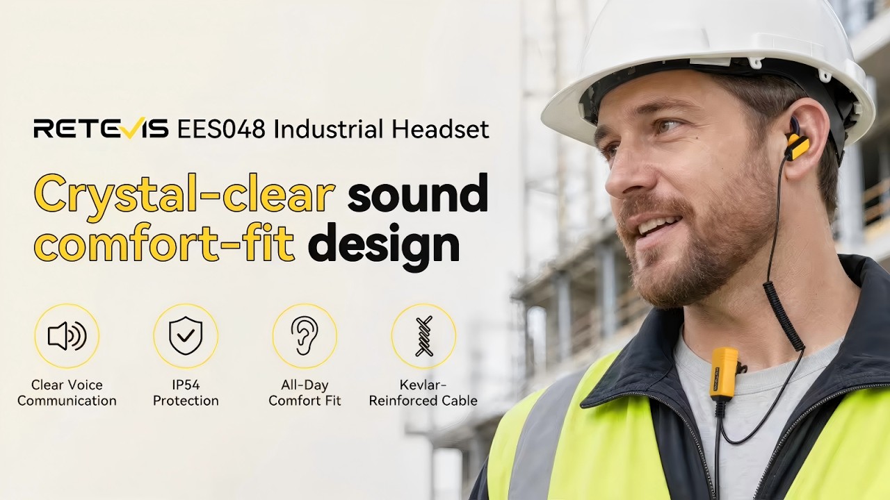 Retevis EES048 IP54 Rugged Noise Cancelling Earpiece for Retevis RB48 Series Walkie Talkies