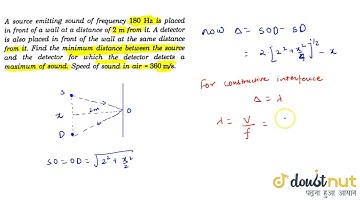 A source emitting sound of frequency 180 Hz is alced in front of a wall at a distance of 2 m from it
