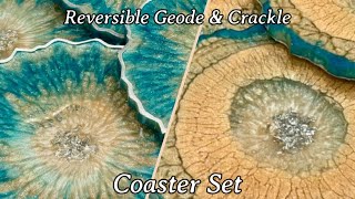 #506 Reversible Geode/Crackle Coasters