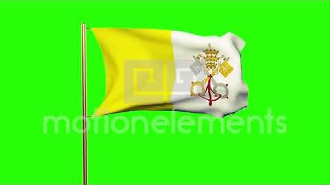 Vatican City Flag Waving In The Wind. Looping Sun Rises Style. Animation Loop. G Stock Animation