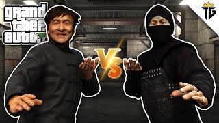 GTA 5 - Jackie Chan Fights off Ninja Ambush! (4K Ultra HD Gameplay)