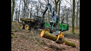 🌲4K|*CabView* • John Deere 1510E • Durchforstung • ForwarderAction • Loggingvideo • Fast Forwarder🌲