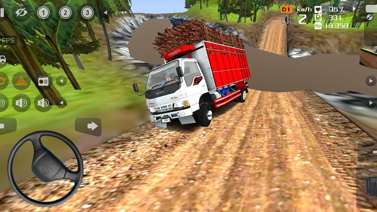 GAME Truck Nkr Herex Muatan tebu Gayor,Rungkad Di jalan ofroad || Bus simulator indonesia