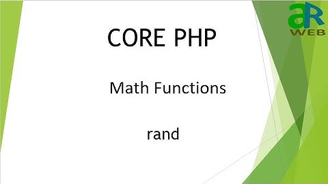 #13 - rand in PHP || PHP Math Functions