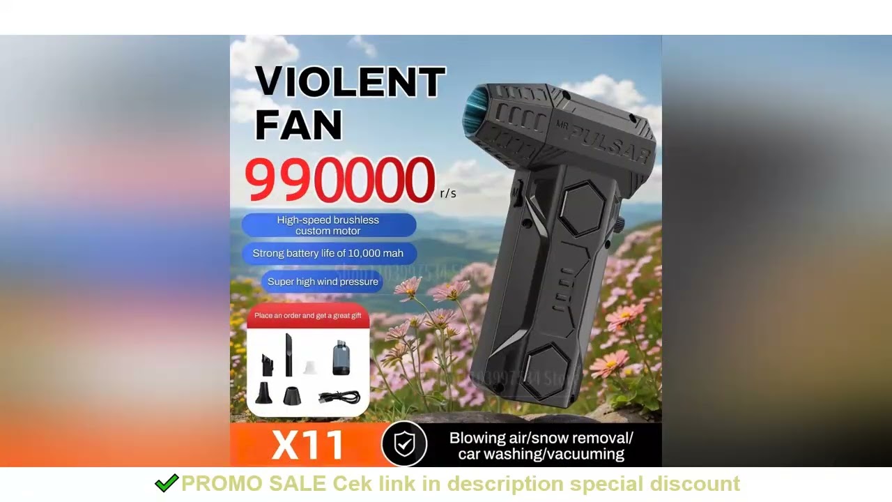 Air Blower X11 Super Powerful 990000RPM Compressed Air Duster Electricity Consumption Display Air Va