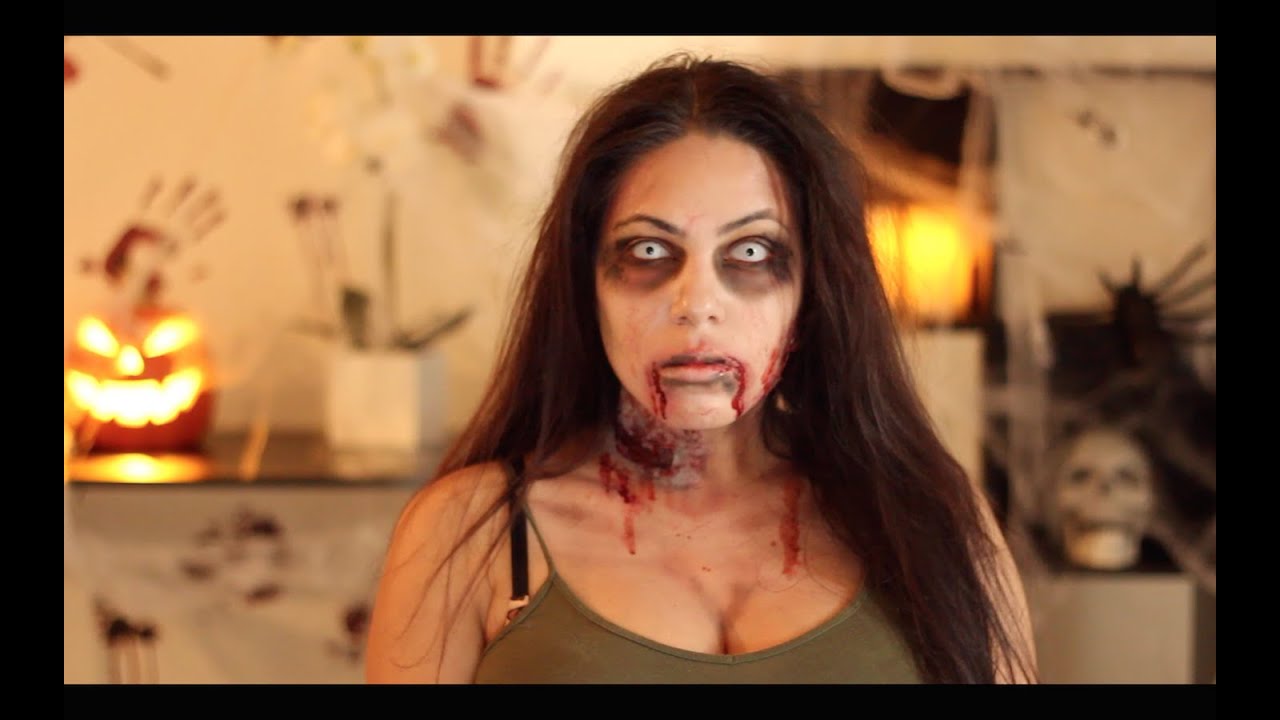 The Walking Dead ZOMBIE Halloween Makeup Tutorial YouTube