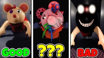 ALL ENDINGS (Unknown, Good, Bad) + CUTSCENES in VENTS MAP in THE PIGGY BATTLE! - ROBLOX