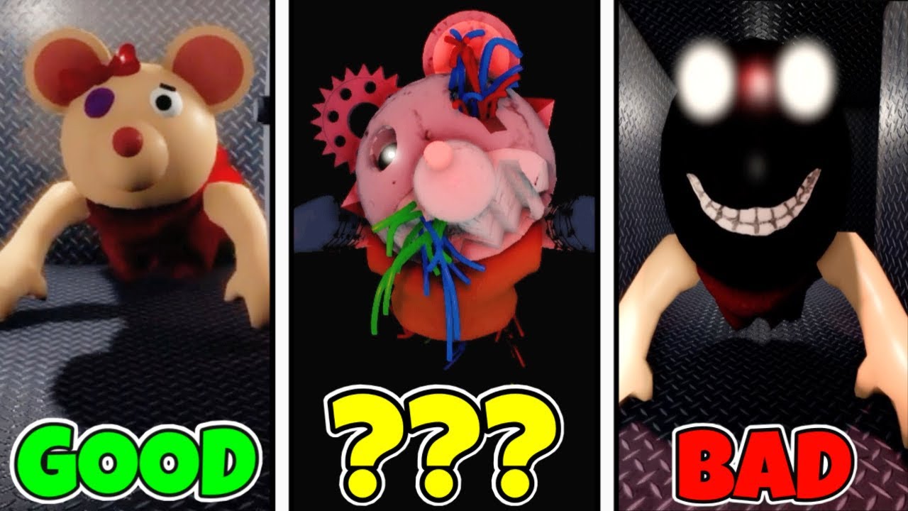 ALL ENDINGS (Unknown, Good, Bad) + CUTSCENES in VENTS MAP in THE PIGGY BATTLE! - ROBLOX