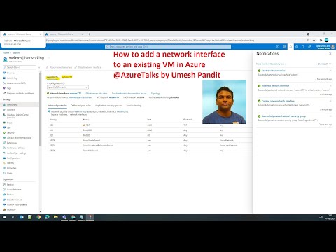 How to add a network interface to an existing VM in Azure @AzureTalks by Umesh Pandit