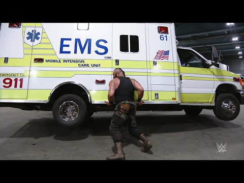 Braun Strowman flips an ambulance with Roman Reigns inside: Raw, April 10, 2017 – WWE