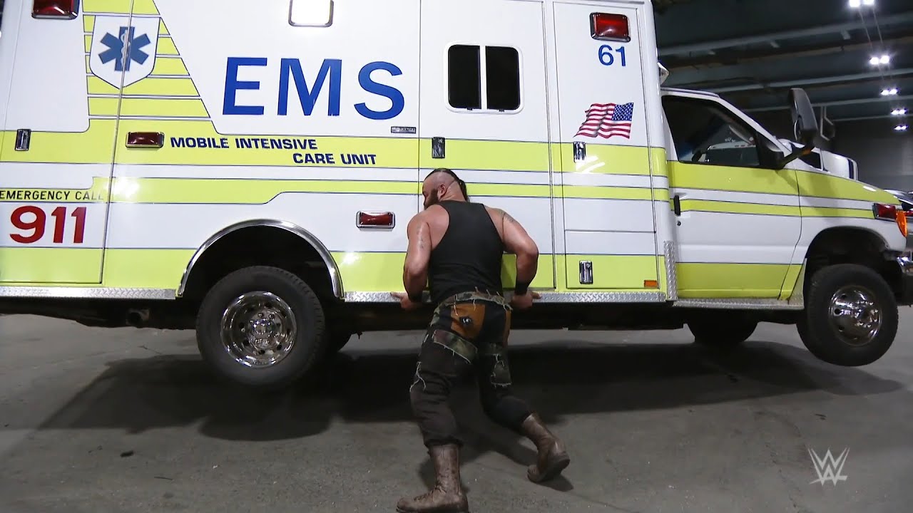 Braun Strowman flips an ambulance with Roman Reigns inside: Raw, April 10, 2017 - YouTube