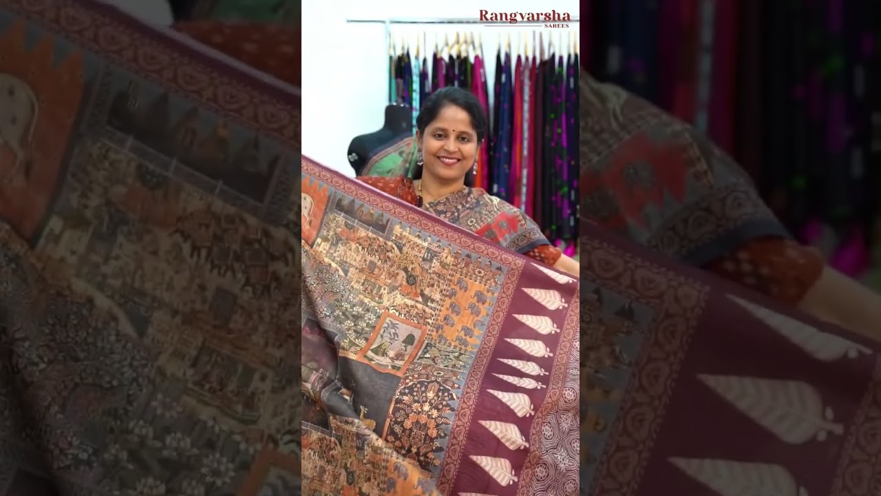 Digital printed linen sarees with printed blouseWhatsapp 9100062127 