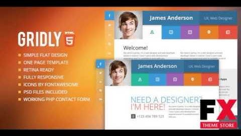 Preview Gridly Responsive vCard HTML TForest