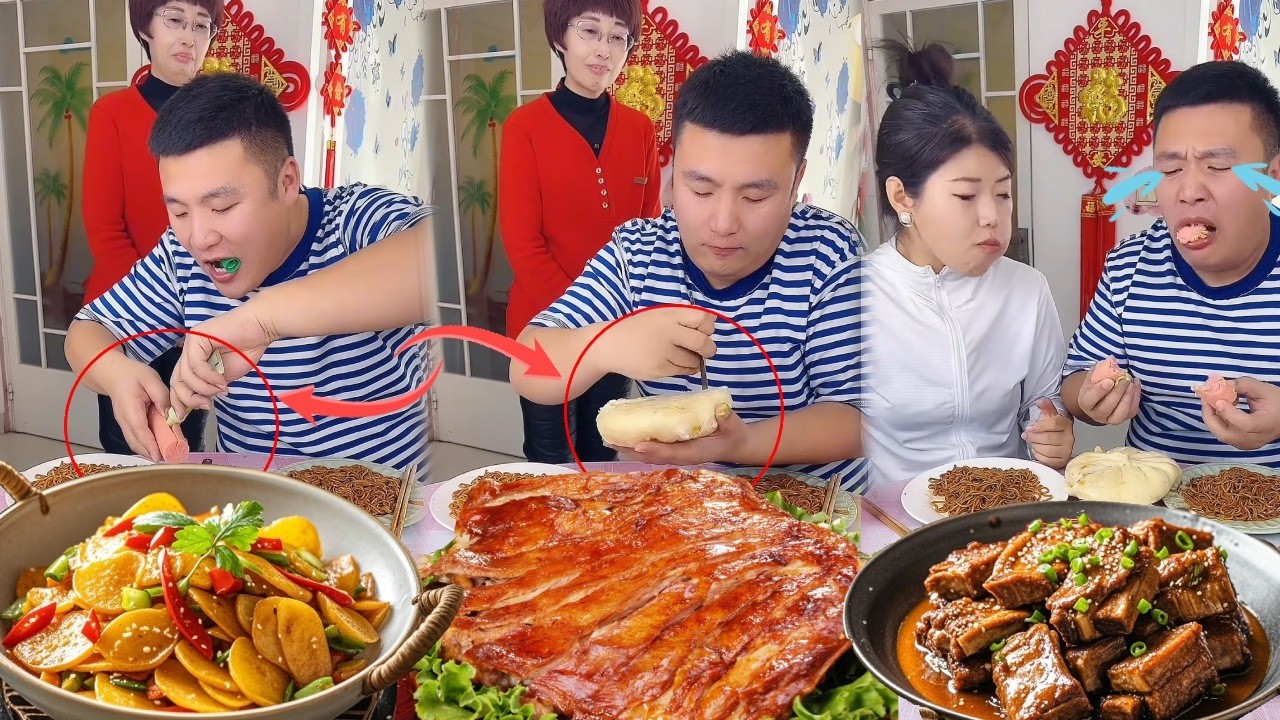 蠢老公搞小动作不背着人在烤肠加芥末被丈母娘看到，丈母娘助力自己的女儿，蠢老公上当实在太解气了