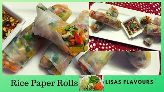 Vietnamese fresh spring rolls recipe chicken||Authentic rice paper roll dipping sauce