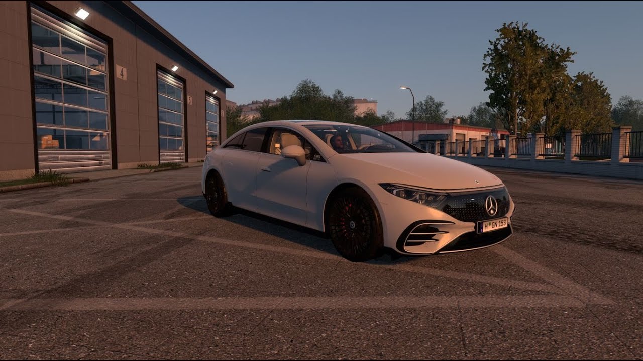 Mercedes Benz EQS 580 4Matic, Euro Truck Simulator 2 Car Mod, Realistic Driving