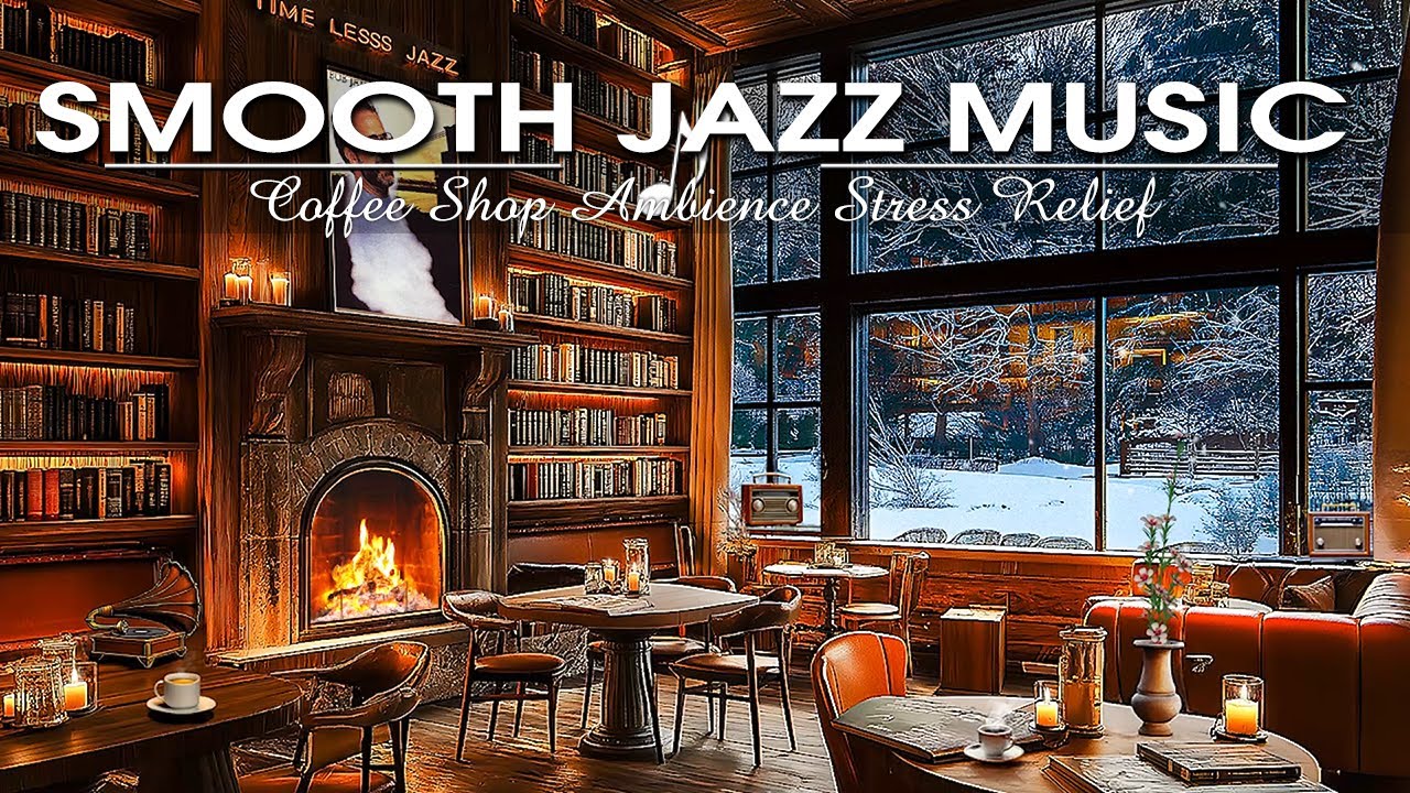 Cozy Winter Coffee Shop Ambience ☕ Smooth Jazz Music for Work, Study ⛄ ...