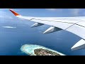Взлет из Мальдив 2021 Турбулентность над океаном A350 Аэрофлот