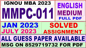 mmpc 11 solved assignment 2023 / mmpc 011 solved assignment 2022-23 / ignou mmpc 11 2023-24