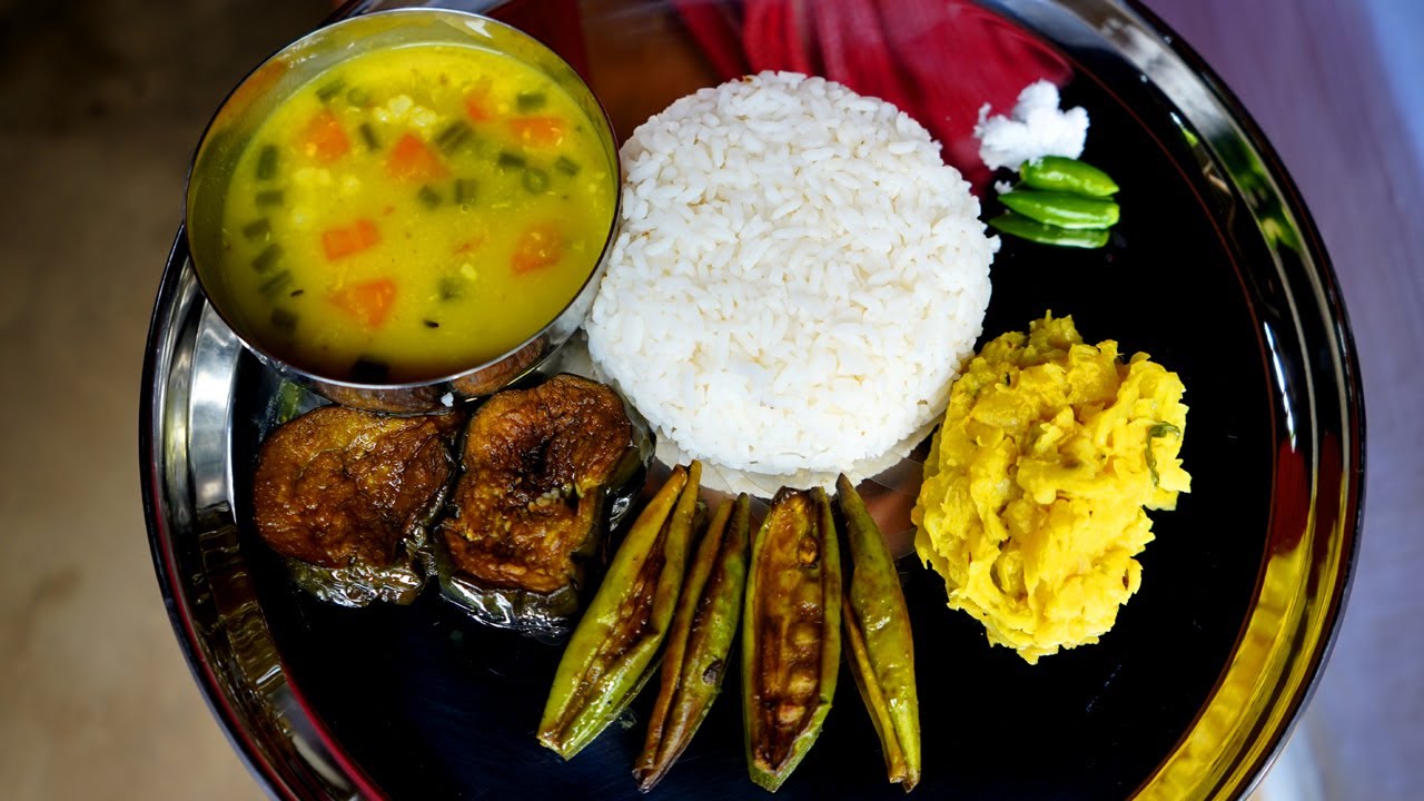 Village Style Very Simple Quick Lunch Thali !!! Veg Thali Recipe